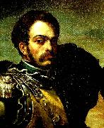 Theodore   Gericault portrait de carabinier Spain oil painting artist